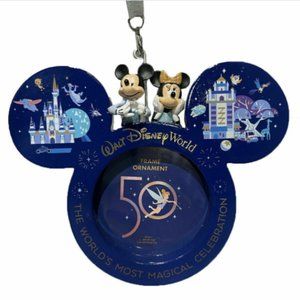 Mickey and Minnie Mouse Frame Ornament – Walt Disney World 50th Anniversary